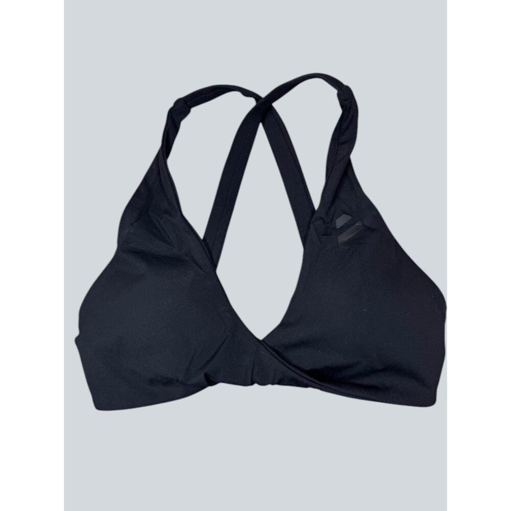 Black Strappy Cross Back Sports Bra Size Small Low Impact Activewear